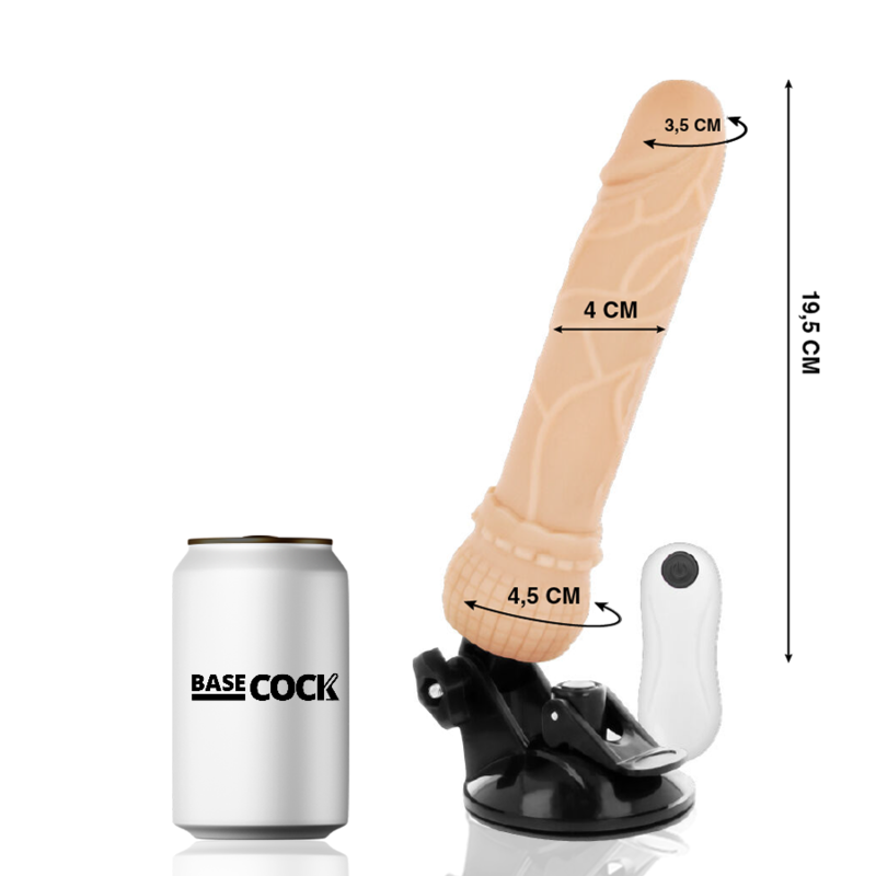 VIBRADOR REALISTICO 19.5 CM -O- 4 CM BASECOCK - CONTROL REMOTO NATURAL