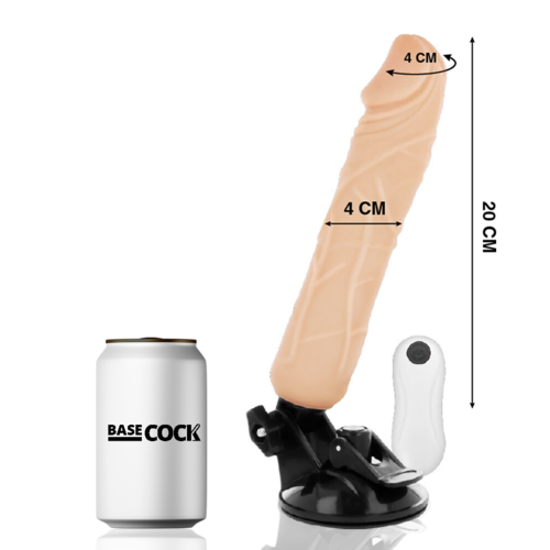 VIBRADOR REALISTICO 20 CM -O- 4 CM BASECOCK - CONTROL REMOTO NATURAL