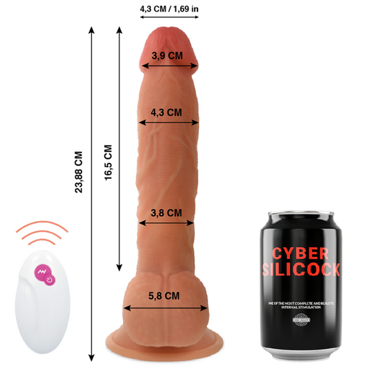 VIBRADOR REALISTICO CYBER SILICOCK - CONTROL REMOTO MASTER BEN 23.88 CM -O- 4.3 CM