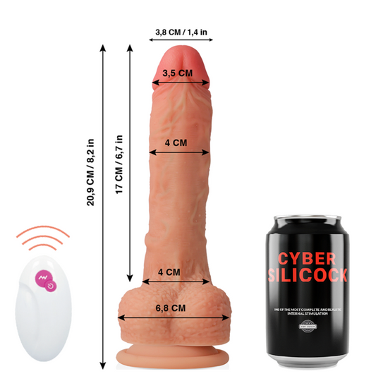 VIBRADOR REALISTICO CYBER SILICOCK - CONTROL REMOTO MASTER HUCK 20.9 CM -O- 4 CM
