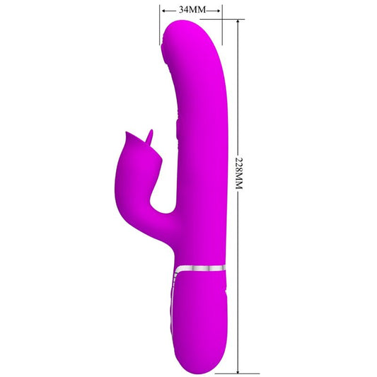 GIGI VIBRADOR RABBIT CON LICKING FUCSIA RECARGABLE USB
