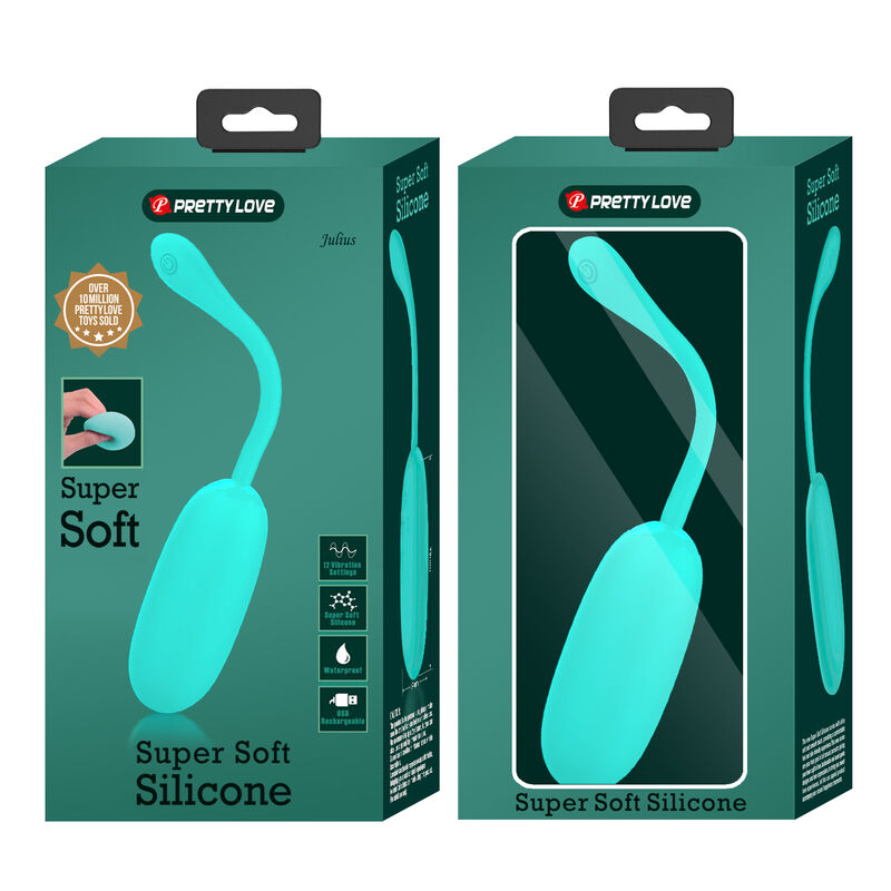 HUEVO VIBRADOR PRETTY LOVE - JULIUS IMPERMEBLE & RECARGABLE VERDE AGUA