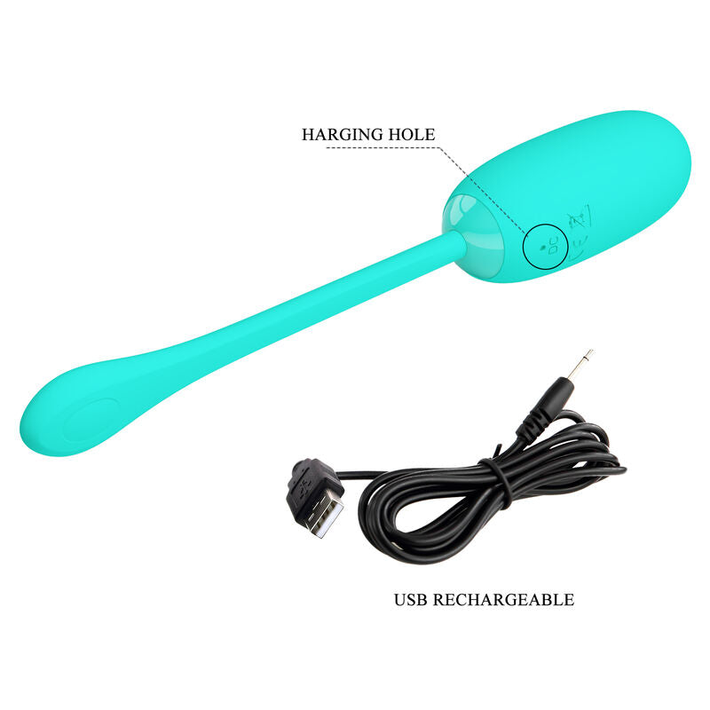 HUEVO VIBRADOR PRETTY LOVE - JULIUS IMPERMEBLE & RECARGABLE VERDE AGUA