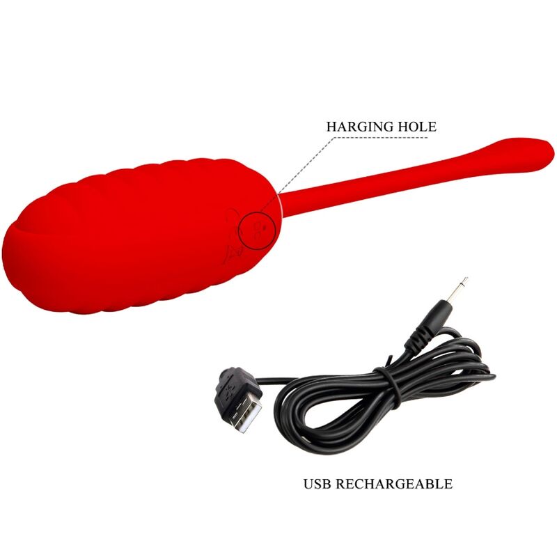 HUEVO VIBRADOR PRETTY LOVE - KIRK RECARGABLE ROJO