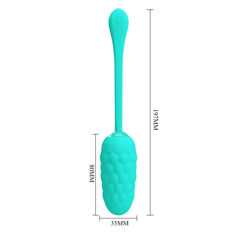 HUEVO VIBRADOR PRETTY LOVE - CON TEXTURA MARINA RECARGABLE VERDE AGUA