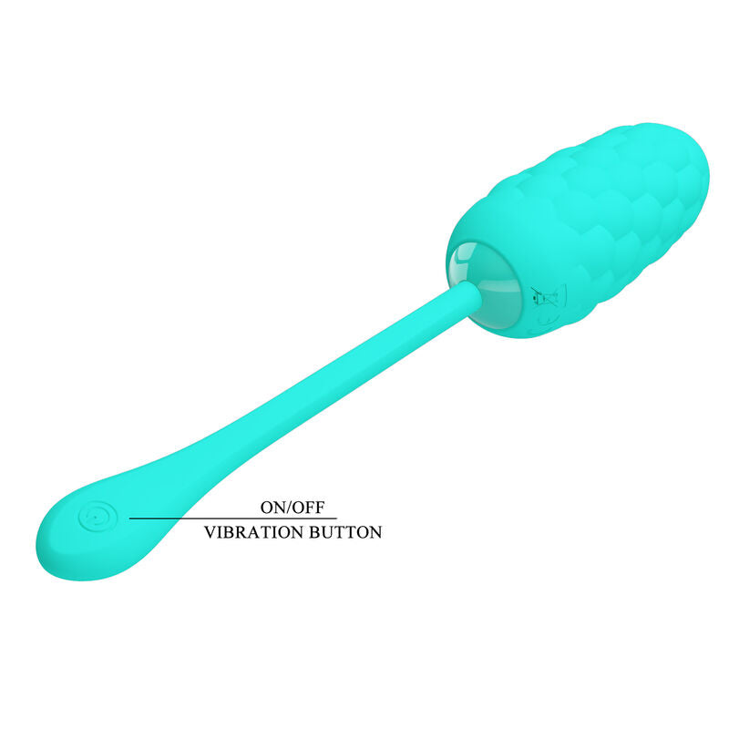 HUEVO VIBRADOR PRETTY LOVE - CON TEXTURA MARINA RECARGABLE VERDE AGUA