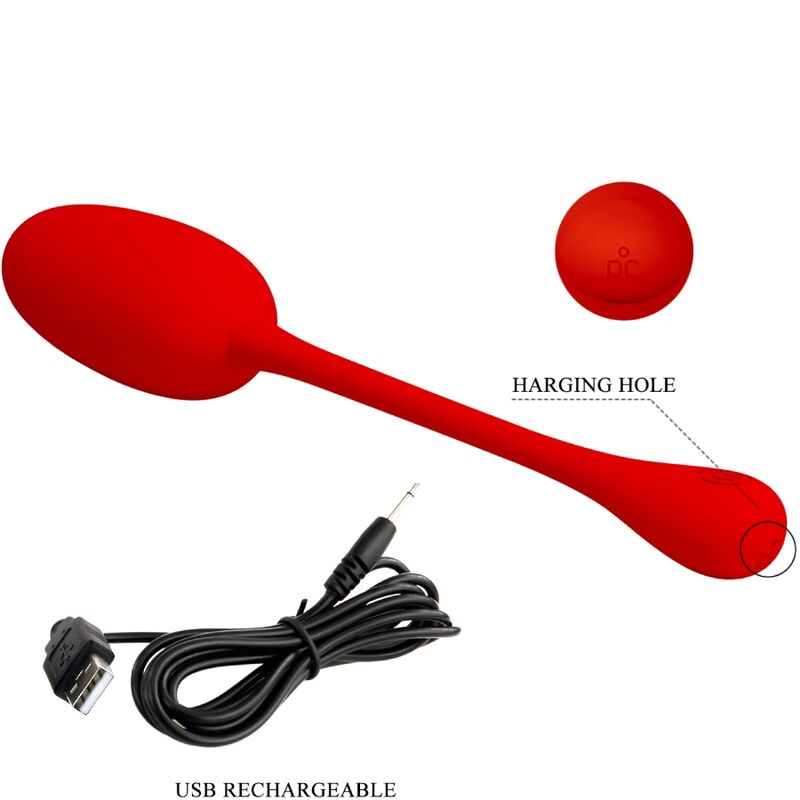 HUEVO VIBRADOR PRETTY LOVE - KNUCKER RECARGABLE ROJO