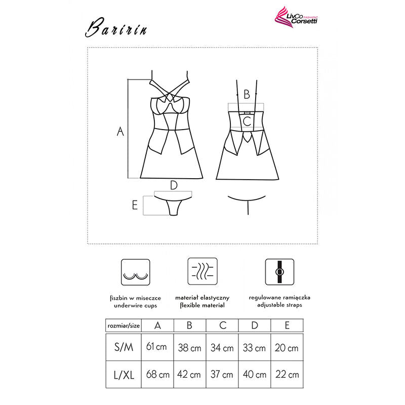 FALDA + PANTY NEGRO LIVCO CORSETTI FASHION - BARIRIN LC 90633
