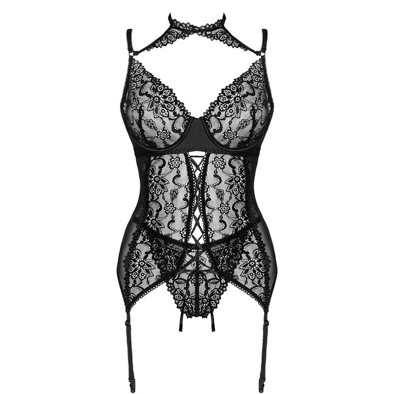 CORSET + PANTY LIVCO CORSETTI FASHION - GIELLANDRA FOR THE SENSES COLLECTION NEGRO