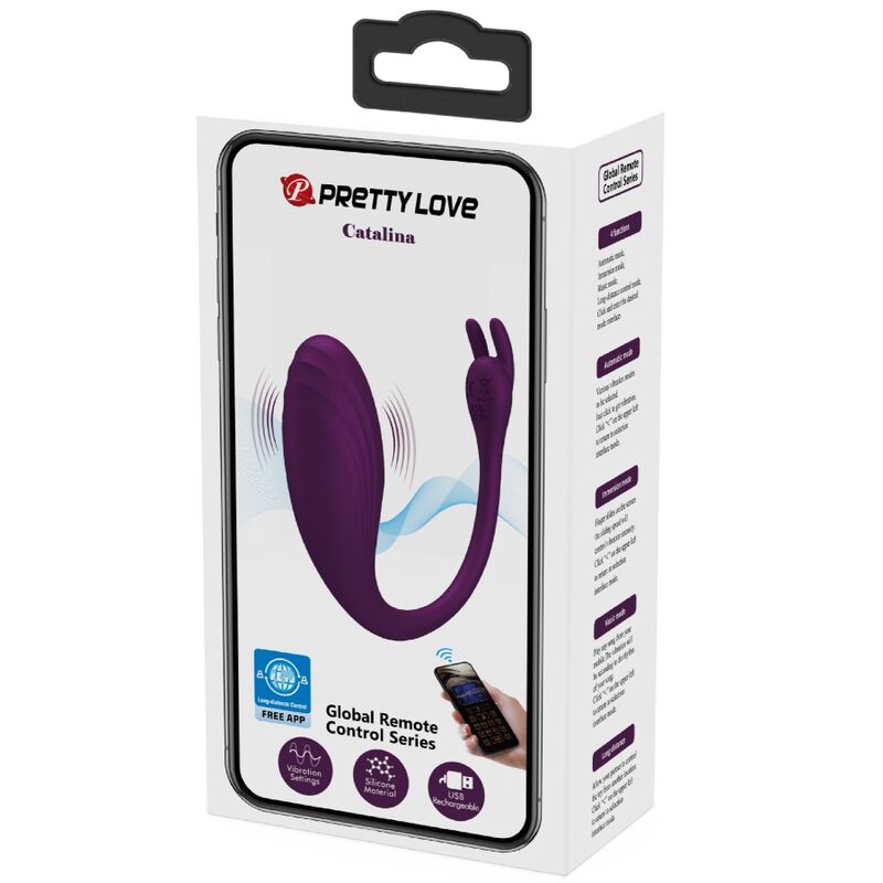 HUEVO VIBRADOR PRETTY LOVE - CATALINA APP + CONTROL REMOTO LILA