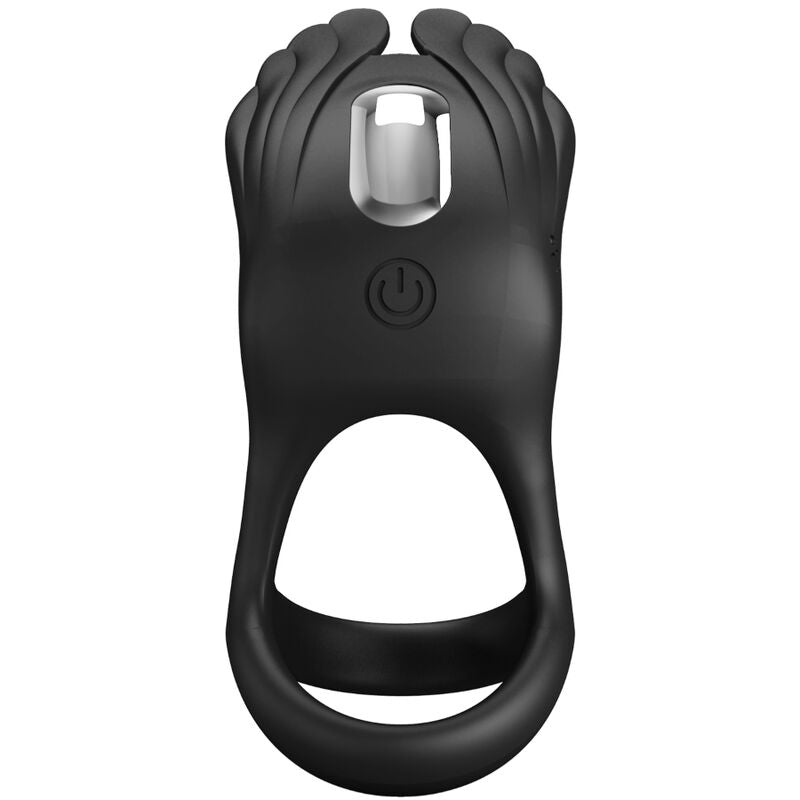 SILAS ANILLO VIBRADOR 7 FUNCIONES SILICONA NEGRO RECARGABLE USB