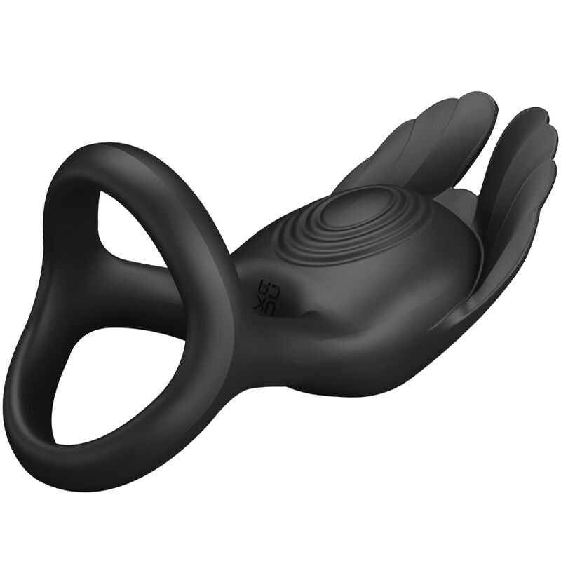 SILAS ANILLO VIBRADOR 7 FUNCIONES SILICONA NEGRO RECARGABLE USB
