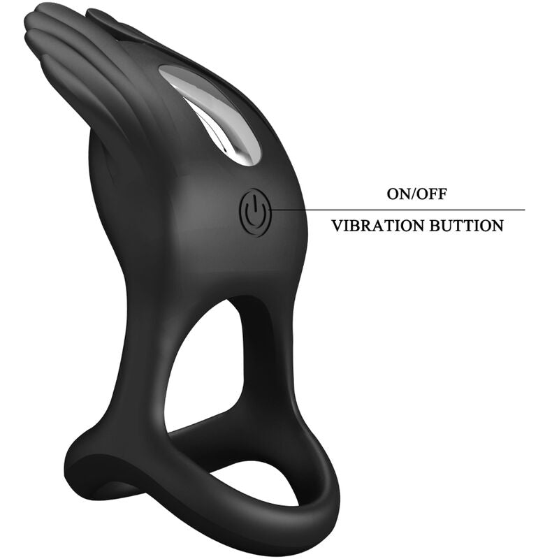SILAS ANILLO VIBRADOR 7 FUNCIONES SILICONA NEGRO RECARGABLE USB