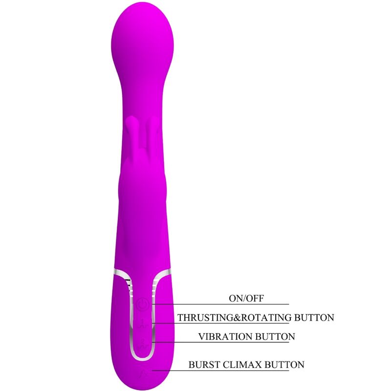 DEJON VIBRADOR RABBIT 3 EN 1 MULTIFUNCIÓN VIOLETA RECARGABLE USB