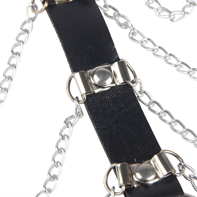 ARNÉS DE PECHO SUBBLIME - CADENAS CUERO NEGRO TALLA ÚNICA