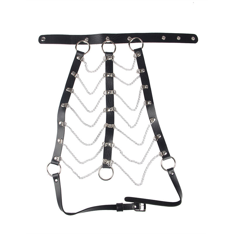 ARNÉS DE PECHO SUBBLIME - CADENAS CUERO NEGRO TALLA ÚNICA