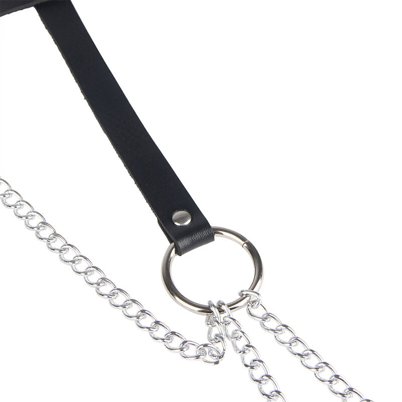 CINTURON DE CADENAS SUBBLIME - ANILLAS CUERO NEGRO TALLA ÚNICA