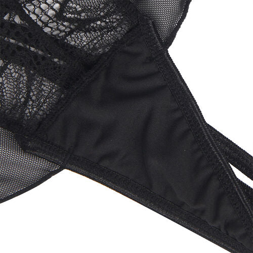 TEDDY SUBBLIME - CUELLO HALTER ESPALDA DESCUBIERTA ENCAJE NEGRO S/M
