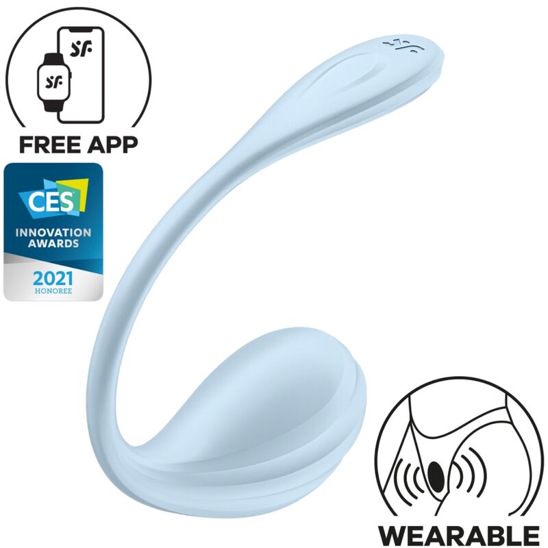 HUEVO VIBRADOR SATISFYER - SMOOTH PETAL ESTIMULADOR PUNTO G CELESTE APP GRATUITA