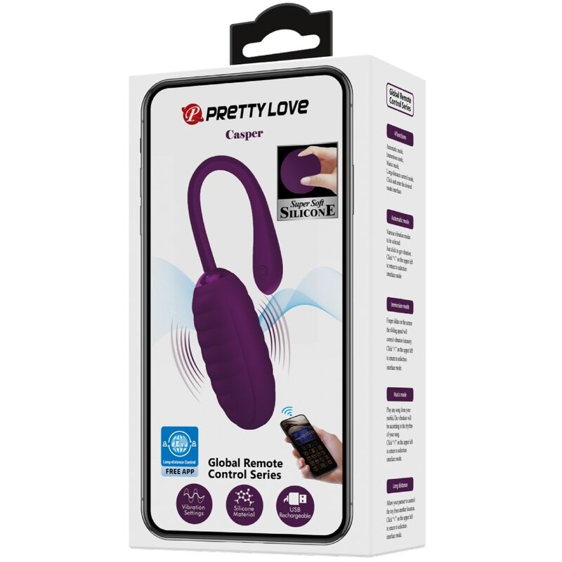HUEVO VIBRADOR PRETTY LOVE - CASPER RECARGABLE MORADO