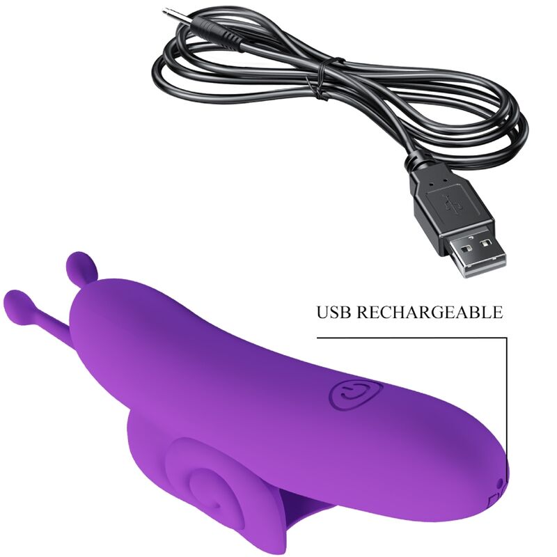 SNAIL HONEY FINGER VIBRADOR DE DEDO MORADO RECARGABLE USB