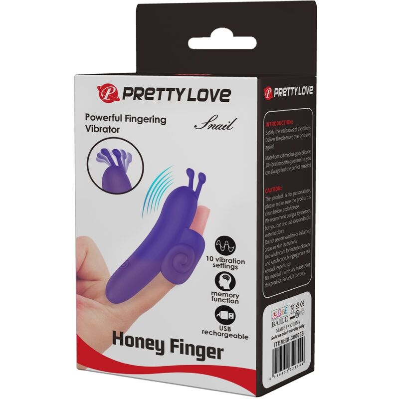 SNAIL HONEY FINGER VIBRADOR DE DEDO MORADO RECARGABLE USB
