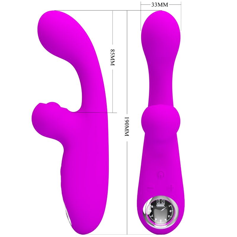 PRETTY LOVE - SKYLAR VIBRADOR RABBIT ESTIMULADOR LED PÚRPURA