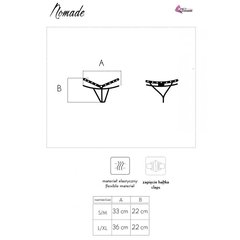 TANGA CROTCHLESS NEGRO LIVCO CORSETTI FASHION - NOMADE
