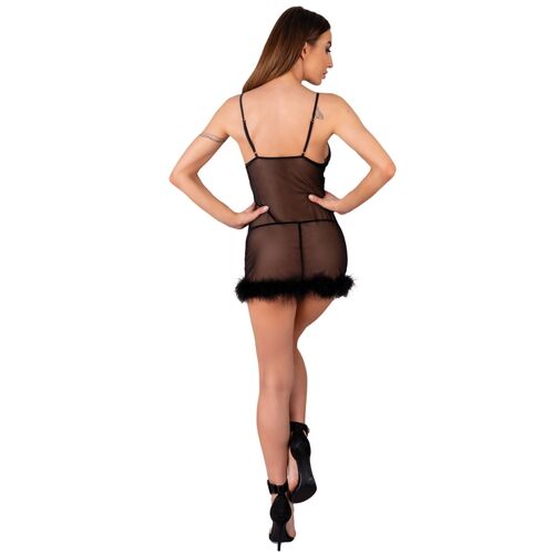 SET BABYDOLL + TANGA NEGRO LIVCO CORSETTI FASHION - ZERUNAM