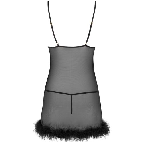 SET BABYDOLL + TANGA NEGRO LIVCO CORSETTI FASHION - ZERUNAM