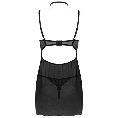 SET BABYDOLL + TANGA NEGRO LIVCO CORSETTI FASHION - BINELLA