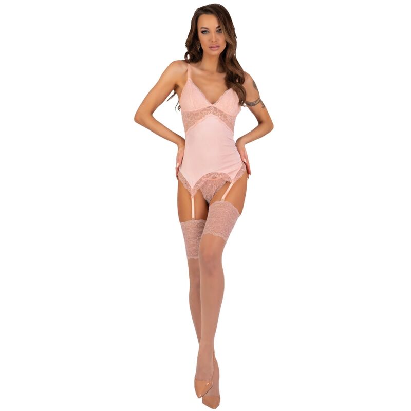 SET CORSET + PANTY + MEDIAS LIVCO CORSETTI FASHION - PERSINNE PEACH