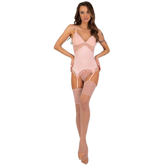 SET CORSET + PANTY + MEDIAS LIVCO CORSETTI FASHION - PERSINNE PEACH