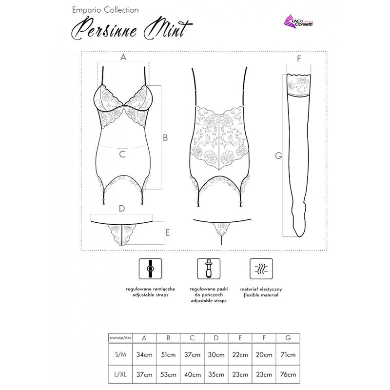SET CORSET + PANTY + MEDIAS LIVCO CORSETTI FASHION - PERSINNE MIT EMPORIO