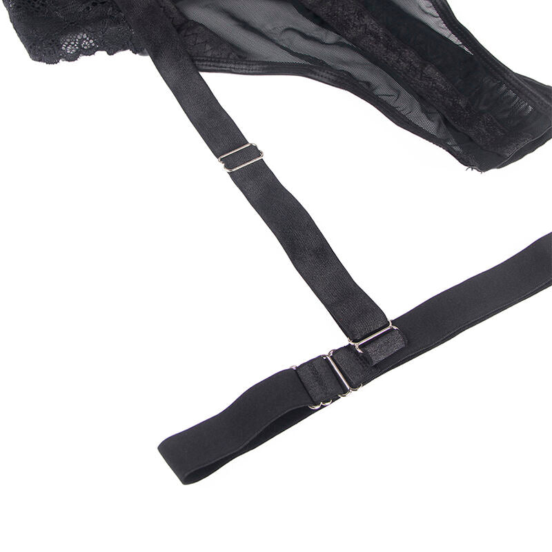 TEDDY SUBBLIME - CON LIGUERO DETALLE TIRAS PECHO NEGRO S/M