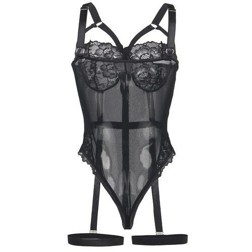 TEDDY SUBBLIME - CON LIGUERO DETALLE TIRAS PECHO NEGRO S/M