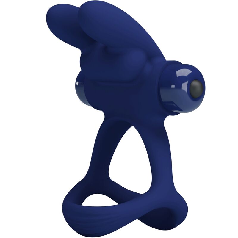 FRANCISCO DOBLE ANILLO VIBRADOR RABBIT AZUL CON BATERÍA AAA