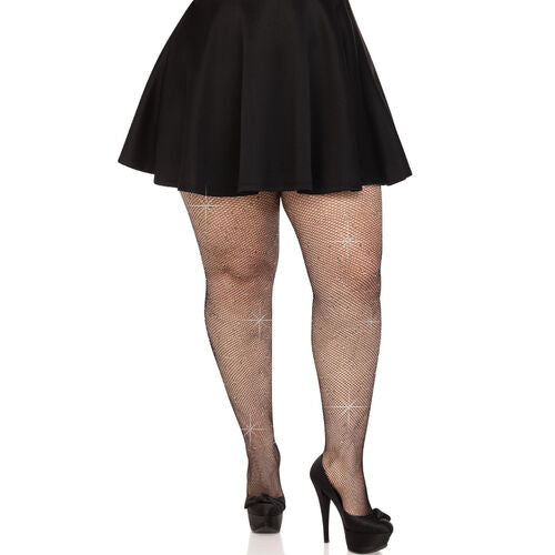 MEDIAS REJILLA CRISTALIZADA PLUS SIZE LEG AVENUE