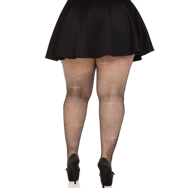 MEDIAS REJILLA CRISTALIZADA PLUS SIZE LEG AVENUE