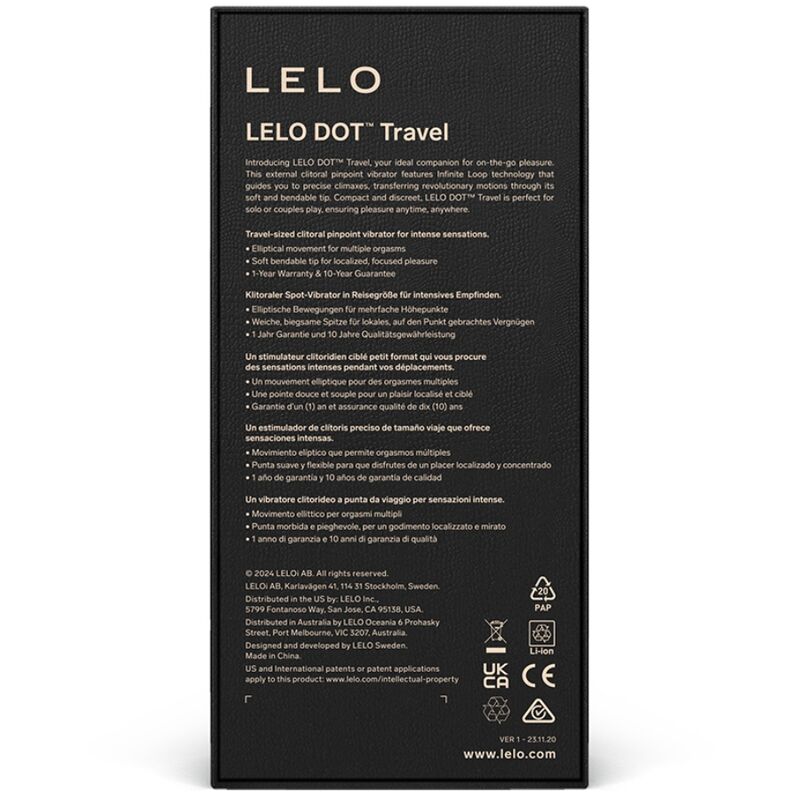 MASAJEADOR ESTIMULADOR DE CLITORIS LELO - DOT TRAVEL ROSA