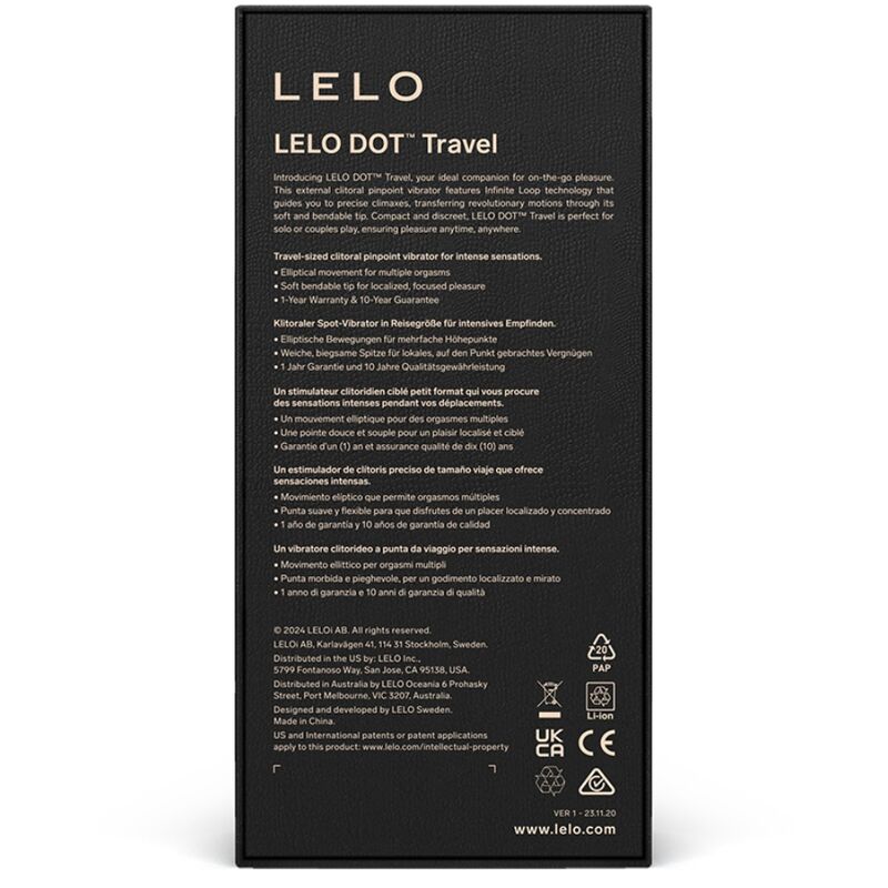 MASAJEADOR ESTIMULADOR DE CLITORIS LELO ALTA GAMA - DOT TRAVEL MORADO