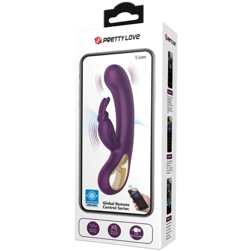 PRETTY LOVE - LIAM VIBRADOR RABBIT CON APP MORADO