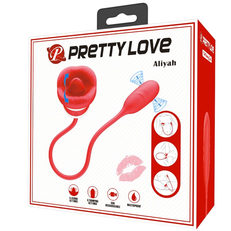 ALIYAH ESTIMULADOR DE CLITORIS CON LENGUA Y HUEVO VIBRADOR BOCA ROJO