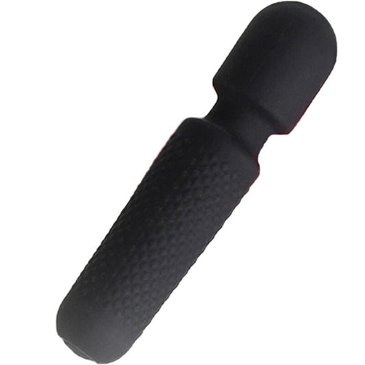 MINI MASAJEADOR WAND ARMONY - YOUR MAGIC  VIBRADOR RECARGABLE 10 VIBRACIONES SILICONA NEGRO