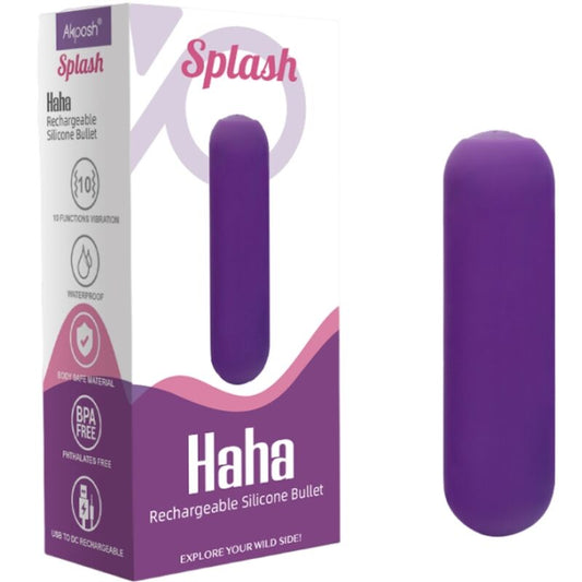 SPLASH HAHA BALA VIBRADORA SILICONA 10 VIBRACIONES 75 X 19 CM MORADO RECARGABLE USB