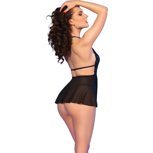 BABYDOLL CHILIROSE - CR 4720 & TANGA NEGRO S