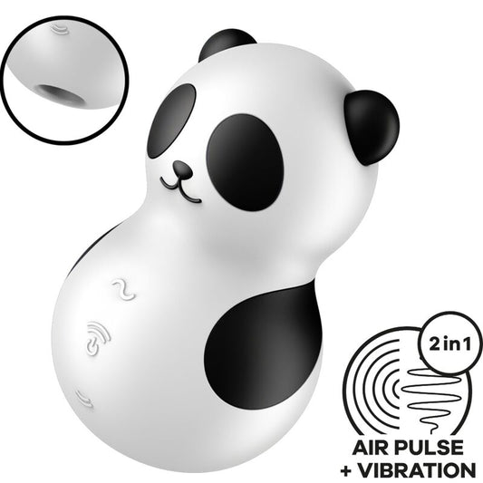 POCKET PANDA ESTIMULADOR Y VIBRADOR ONDAS DE PRESIÓN SATISFYER BLANCO Y NEGRO