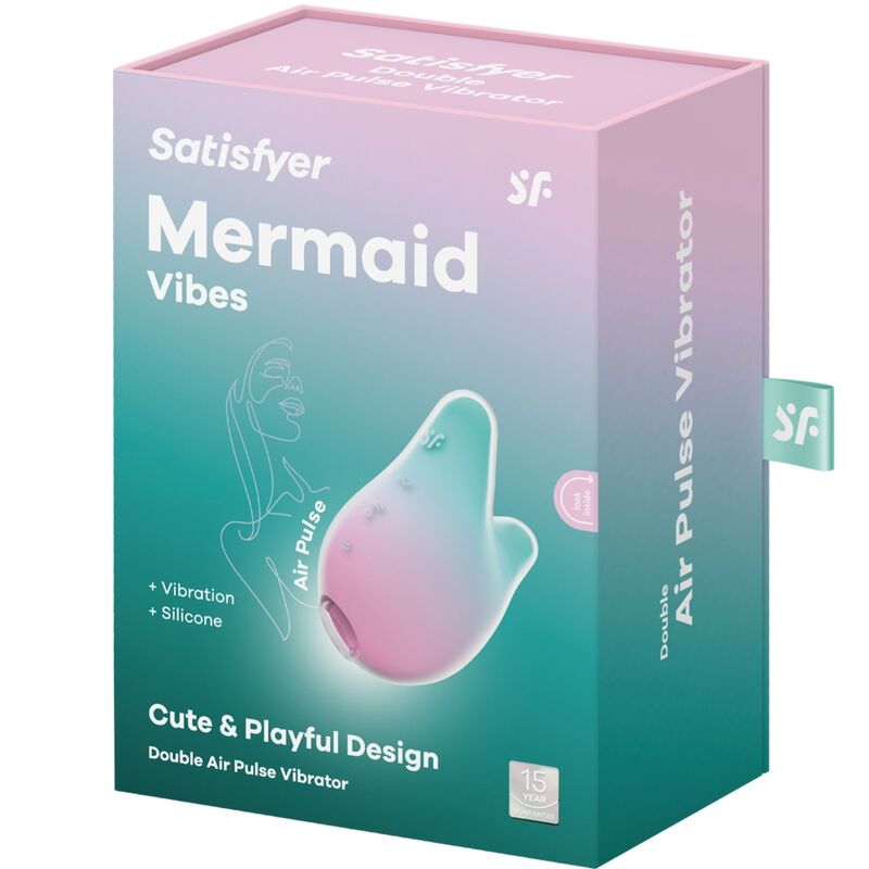 MERMAID VIBES ESTIMULADOR Y VIBRADOR ONDAS DE PRESIÓN SATISFYER MENTA Y ROSA