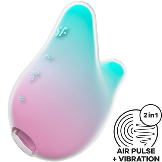 MERMAID VIBES ESTIMULADOR Y VIBRADOR ONDAS DE PRESIÓN SATISFYER MENTA Y ROSA