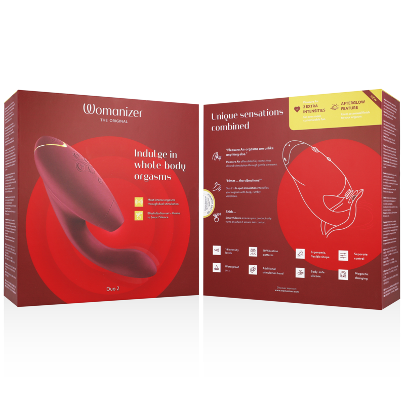SUCCIONADOR DE CLÍTORIS WOMANIZER - DUO 2 ESTIMULADOR BURDEOS